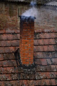 roof, smoke, chimney, house